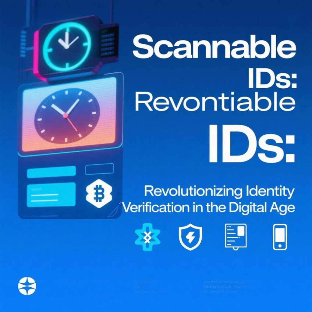 Custom novelty ID cards with modern designs displayed on a desk