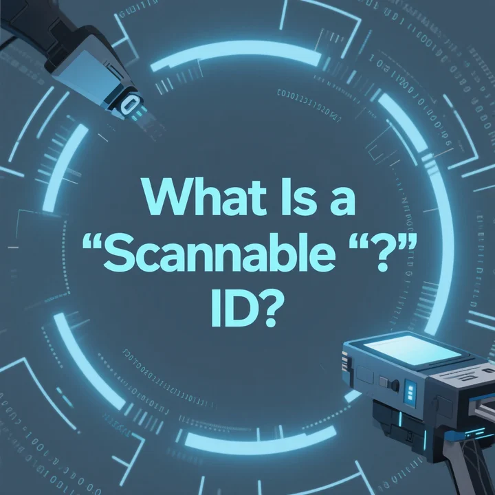 Scannable custom ID card with QR code and barcode for digital verification