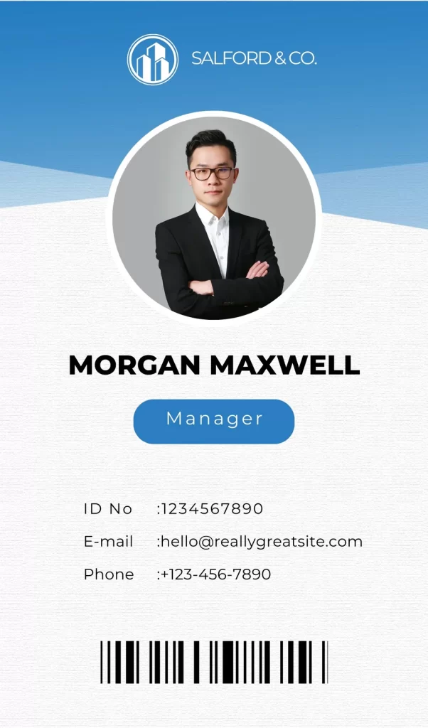 Custom photo ID cards with QR code, barcode, and professional design