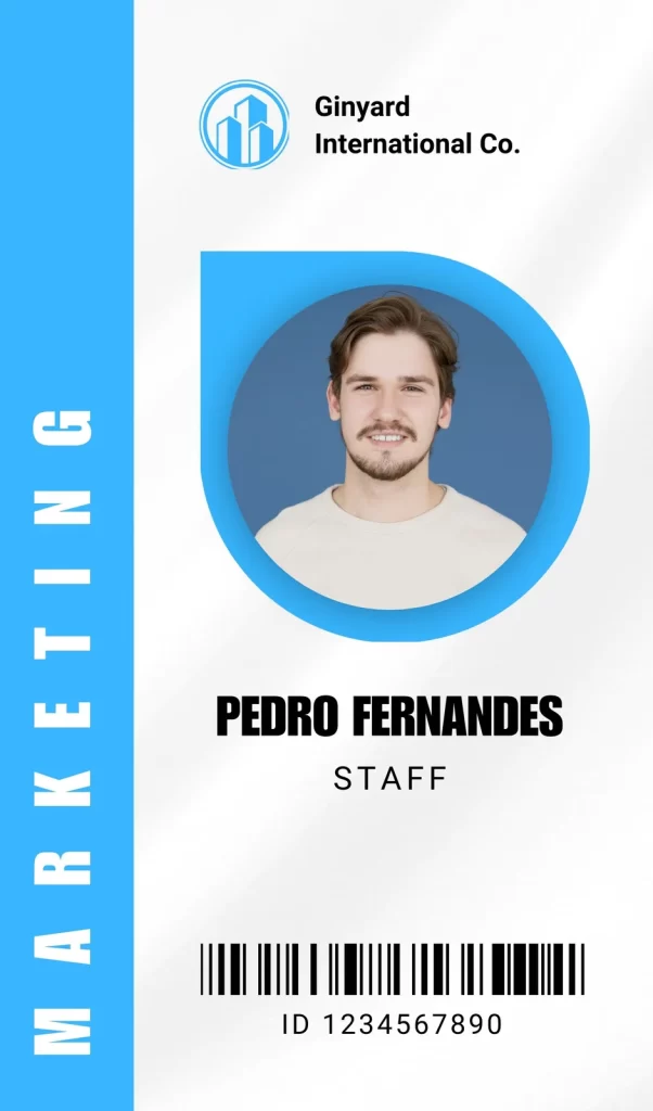 Editing ID card details photo name logo