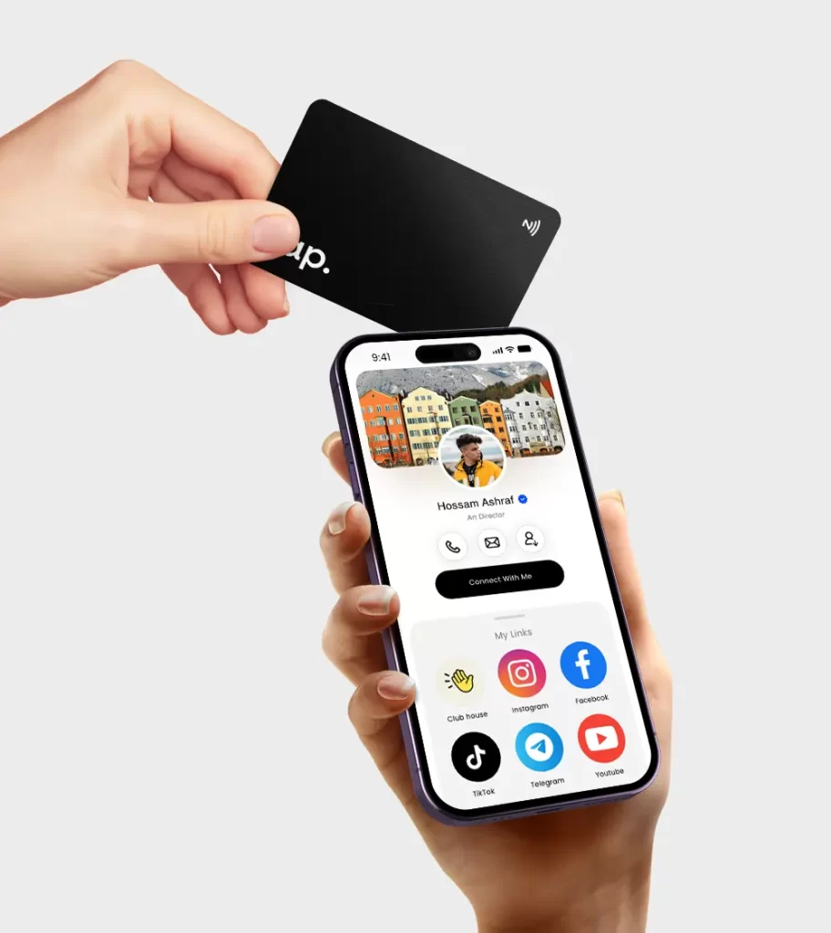 NFC ID card communicating with smartphone